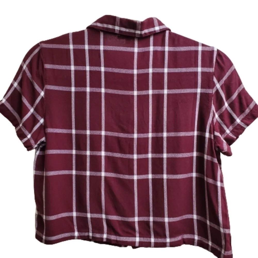 PacSun Lottie Moss Cropped Plaid‎ Button Up XS